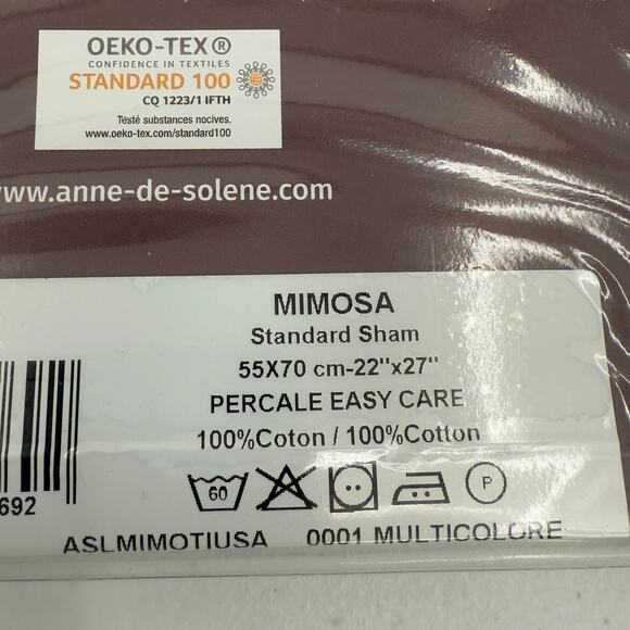 NWT Mimosa By Anne De Solene Floral QUEEN Duvet & Sham Set Percale Cotton - Picture 7 of 12